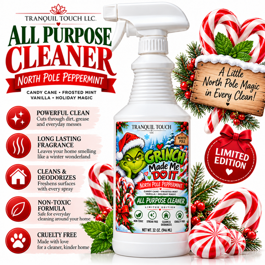 Grinch Made Me Do It All Purpose Cleaner – 32 oz | North Pole Peppermint Christmas Cleaning Spray | Tranquil Touch LLC💚