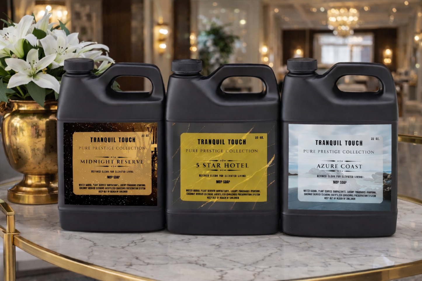 Tranquil Touch Prestige Mop Soap Collection – 5 Star Hotel Luxury Floor Cleaner