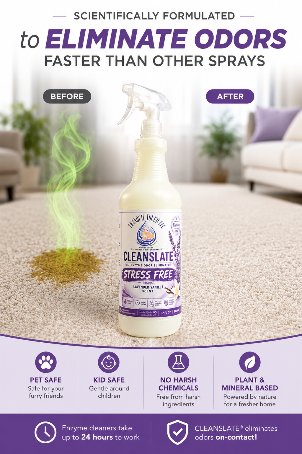 Cleanslate Bio Multi-Enzyme Odor Killer 💚