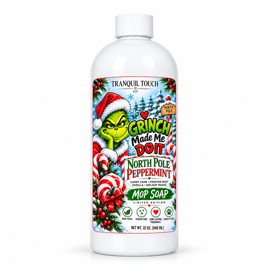 Tranquil Touch Grinch Christmas Mop Soap – Holiday Scented Floor Cleaner, 32 oz 🎄💚