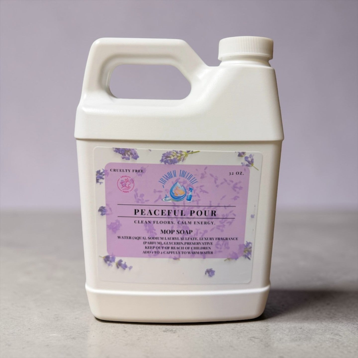Peaceful Pour – Lavender Vanilla Non-Toxic Calming Mop Soap 🪻