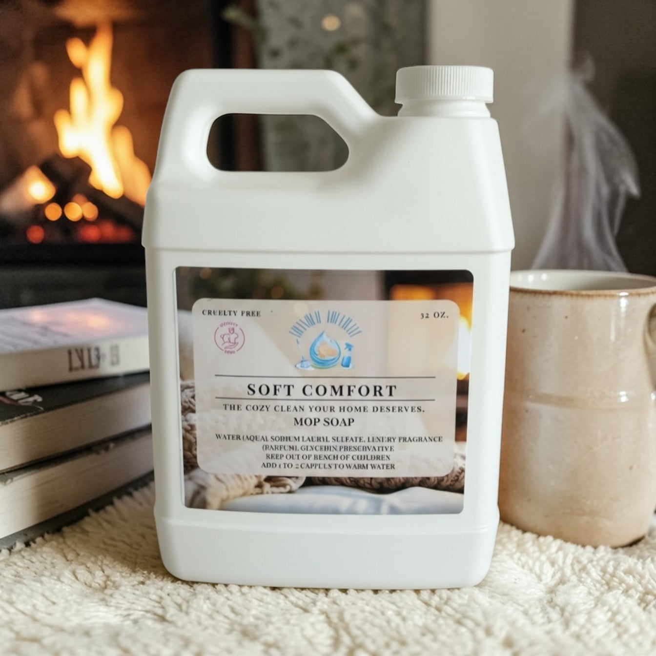 Cozy Aura Non–Toxic Warm Comfort Notes Mop Soap 🫖